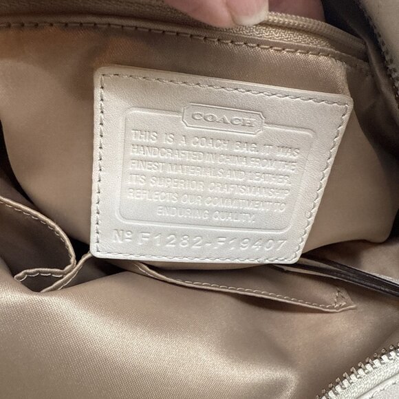 Coach Cream Perforated Butter Soft Leather Crossbody Purse. Like New! - Picture 6 of 10